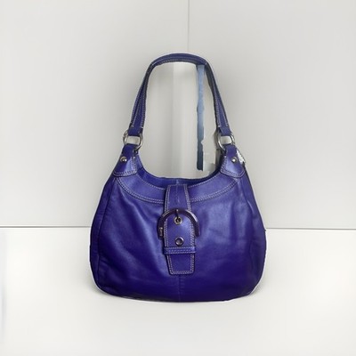 COACH (2011) Soho Lynn Y2K Leather Purple Hobo Buckle Shoulder Bag
