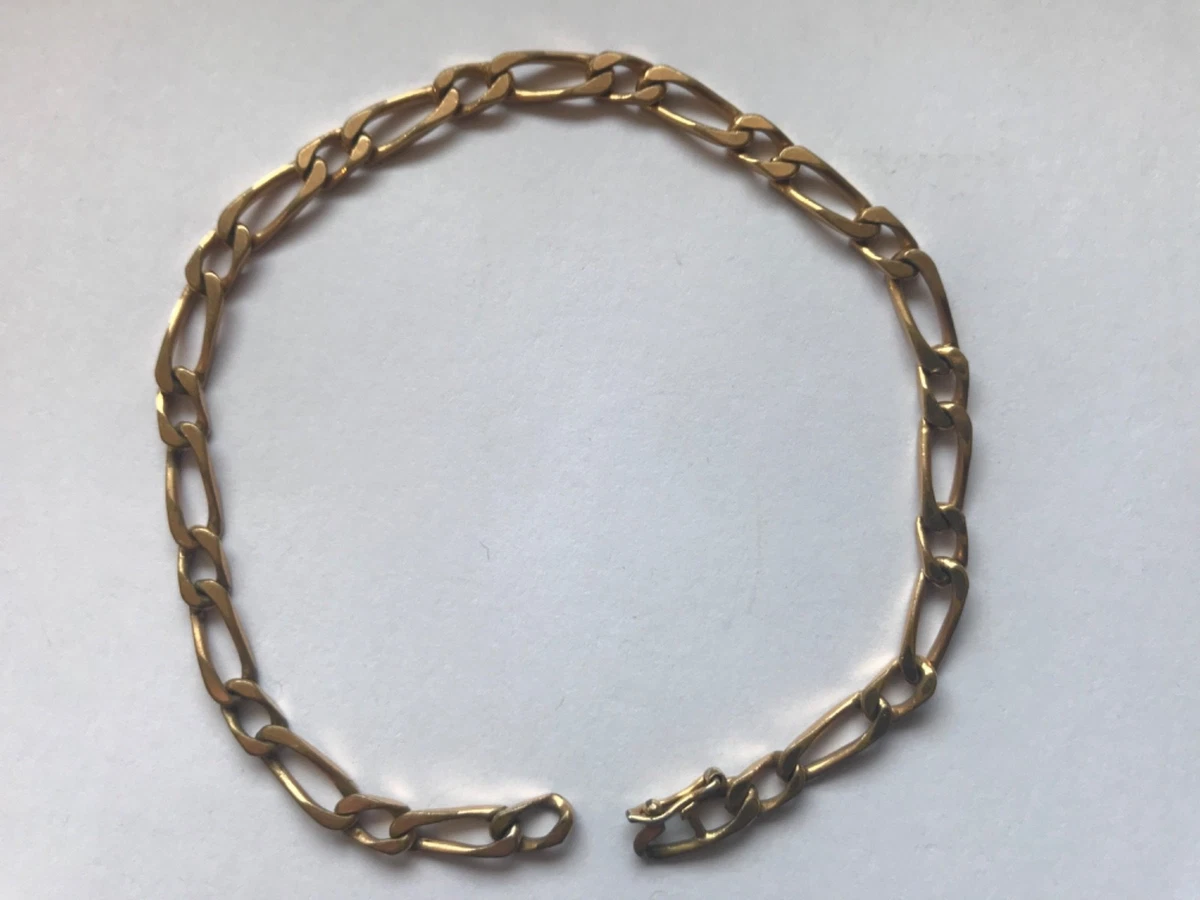 Lot De 6 Bracelets Gourmette Anciens – Bijoux Vintage Doré – Paris France – Métal Doré
