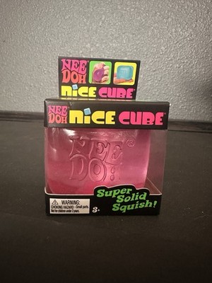 Nee Doh Nice Cube - PINK -  Schylling Super Solid Squish Toys BRAND NEW IN BOX