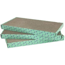 Safe XL Cat Scratchers Set of 3 - Non-Toxic Corrugated Cardboard Pads for Cats