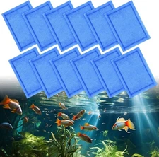 12 Pcs 10-20 Gallon Aquarium Filter Replacement for 4.5 x 4.7 x 6 in, blue 