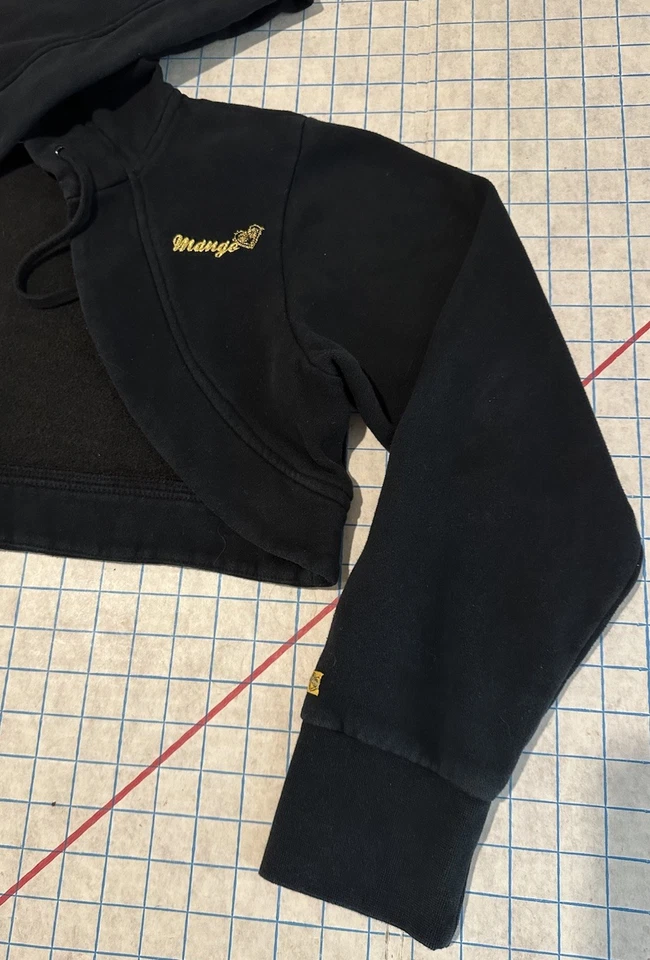 Sudadera corta metálica Y2K para mujer mango 21x13 cuadrada surf skate grunge talla 14 Foto 4 de 4