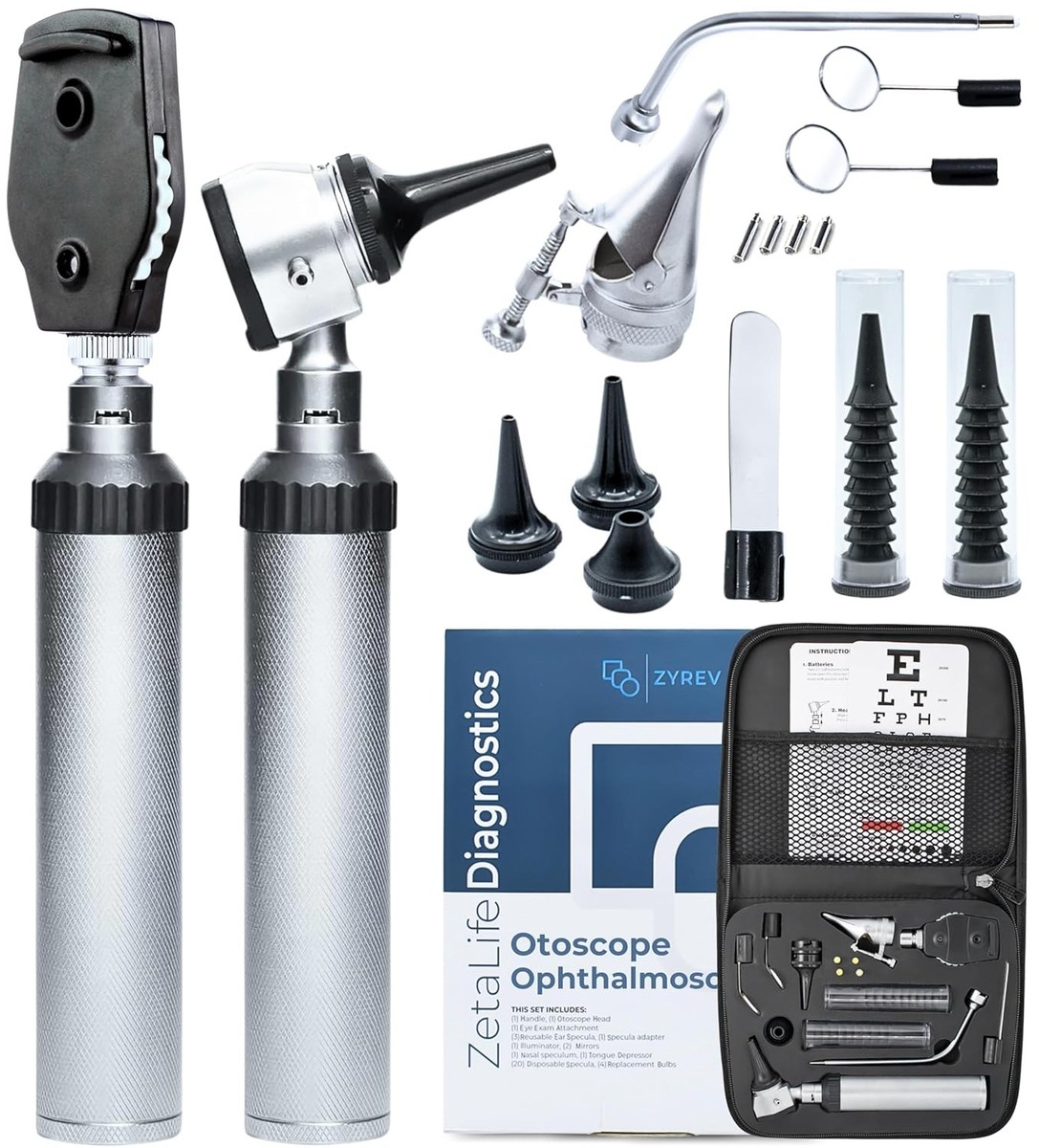 Zyrev Otoscope Oph Diagnostic Set - 36 Piece Medical and Nursing