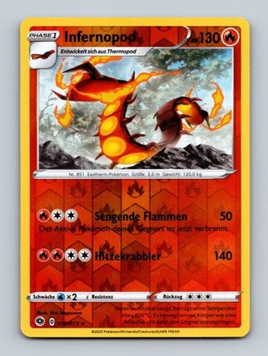Pokemon Karte Infernopod 010/073 DE Shin Nagasawa Reverse Holo Champion's Path