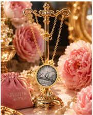 Judith Ripka 18k Yellow Gold Clad 925 Silver Coin Enhancer Pendant Rollo Chain