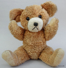 Jestia Japan Sad Teddy Bear Vintage c1960s Jointed Cotton Plush Glass Eyes 12in