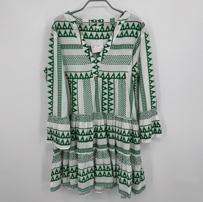 Pomander Place by Tuckernuck Green Geo Salma Mini Dress L Large Swim Cover-up