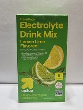 Up & up Electrolyte Drink Mix - Lemon Lime Flavor 6 Total Packets Exp. 08/2026