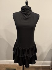 Black Sleeveless Wild Fable Bodycon Mini Dress Ruffle Skirt Women s Medium NWT