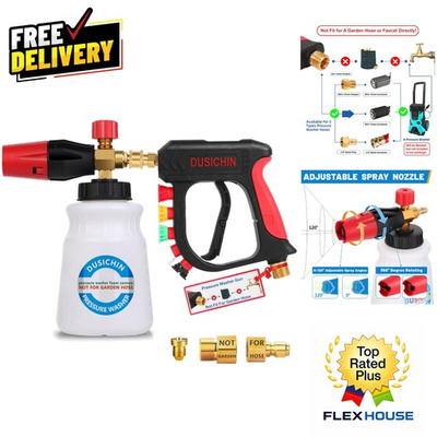 #ad Short Foam Cannon – Ergonomic Pressure Washer Gun with 5 Quick Connect Nozzles $58.94