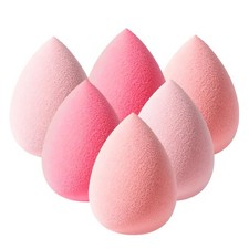 6 Pcs Latex-Free Makeup Sponge Set, Soft Beauty 6 Count Pack of 1 , Pink