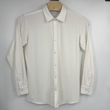 Mizzen Main Men's XL Trim Fit White Stretch Performance Long Sleeve Button Shirt