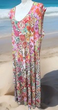Johnny Was Maxi Seaside Dress XL Wild Garden Mix Print Stretchy
