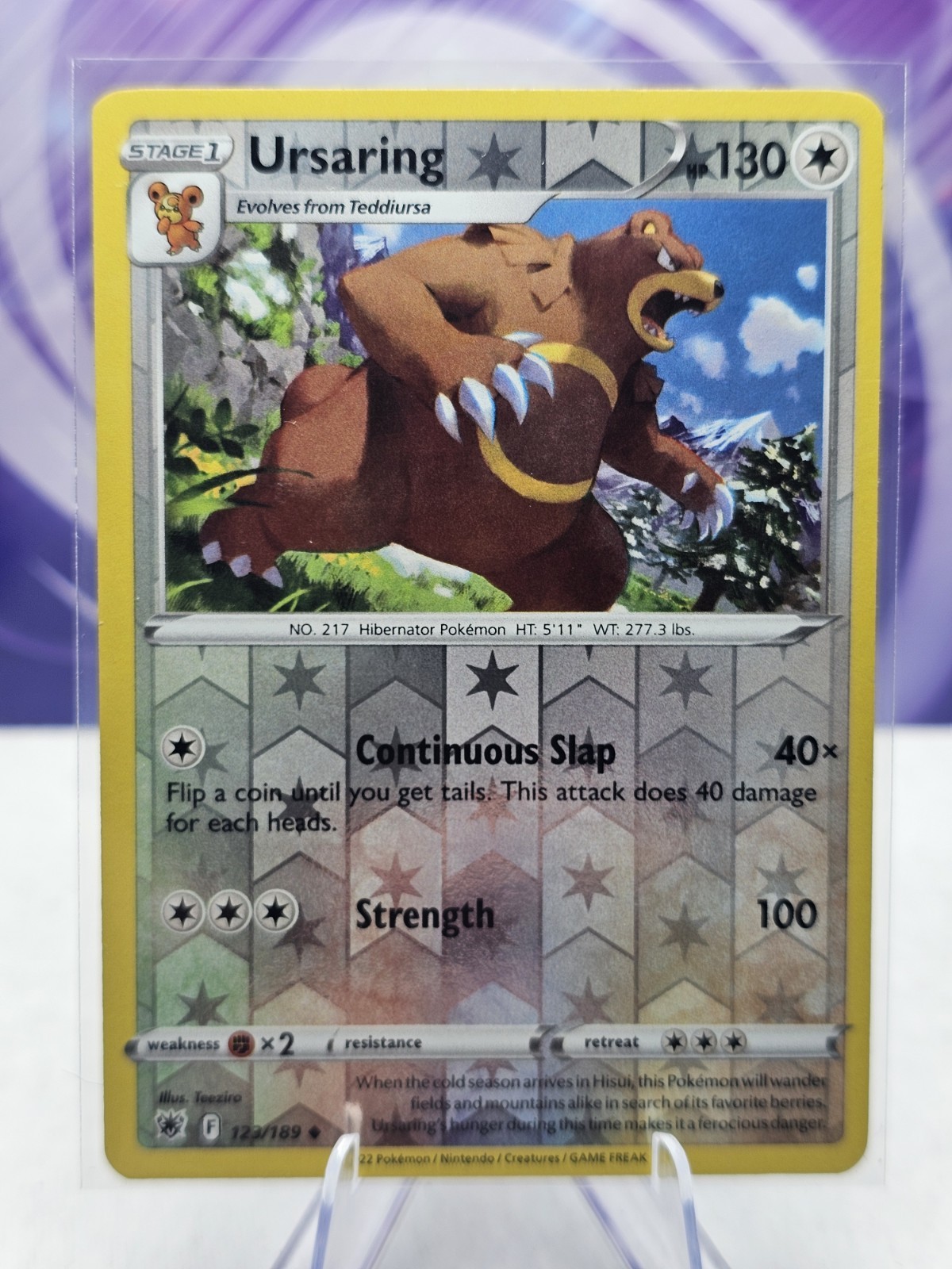 Pokemon Astral Radiance Ursaring 123/189 Reverse Holo