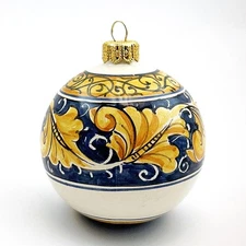 thatsArte – Italian Hand Painted Ceramic Christmas Ball Ornament Handmade Han...