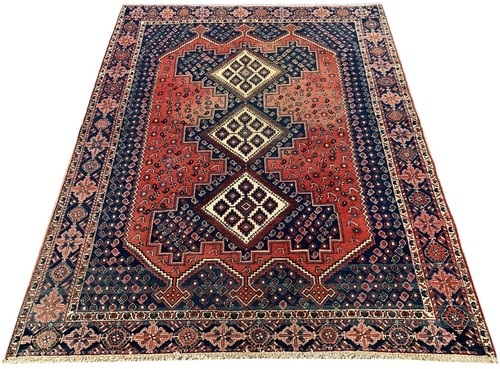 Amazing Hand Knotted Vintage Afshour Pictorial Wool Area Rug 6.5 x 5.4 Ft - Picture 3 of 11