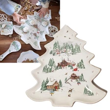 JULISKA BERRY & THREAD NORTH POLE 15" CERAMIC TREE PLATTER CHRISTMAS SANTA THEME