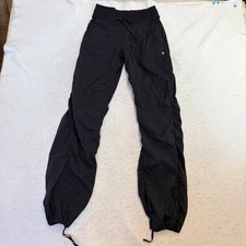 Lululemon Dance Studio Pant Women Size 4 Black Ruched Drawstring LW5573S