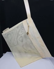 Donna Karan Zippered NET Cosmetic Bag Purse with Logo Charm - CHECK DESCRIPTION