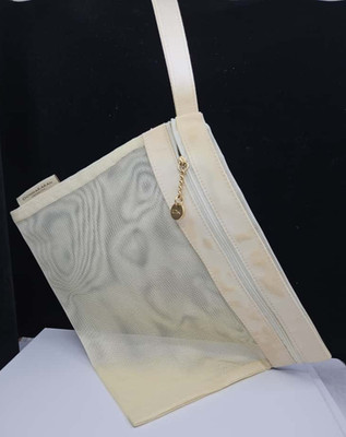 Donna Karan Zippered NET Cosmetic Bag Purse with Logo Charm - CHECK DESCRIPTION