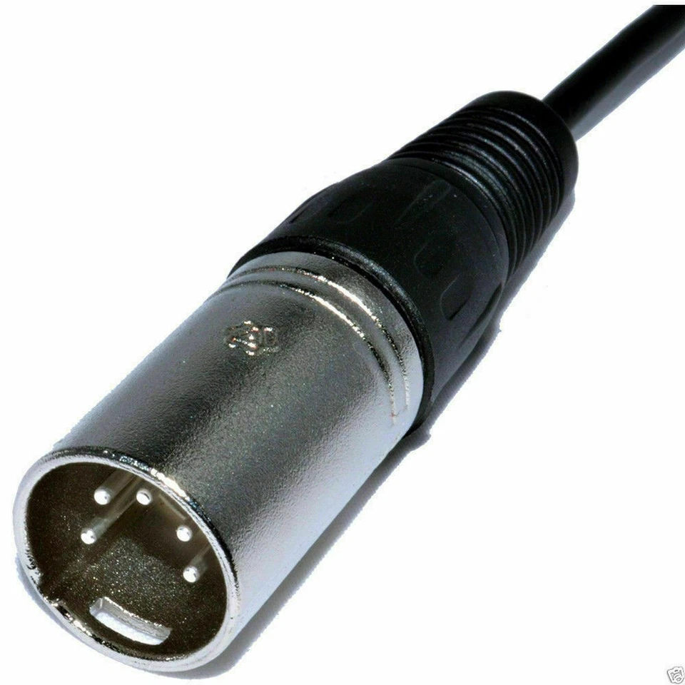 0.25m XLR Cable 5 Pin DMX Hembra Enchufe A Enchufe Macho Adaptador - Imagen 3 de 3