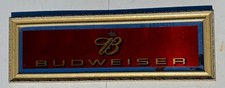 VINTAGE Budweiser Anheuser Busch 41.5" x 13.5" Beveled Glass Back Bar MirrorREAD