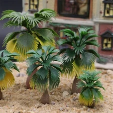 15Pc Coconut Palm Tree Layout Model Tropical Forest Landscape Scenery Decoration
