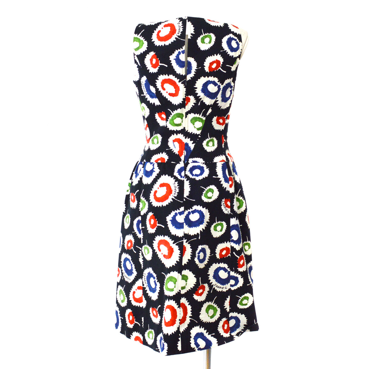Chanel 97s 36 Cc Sleeveless One Piece Long Dress Bla Gem