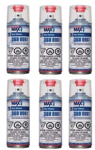 SprayMax 3680061, 2K Urethane Glamour Clear Coat, Aerosol (USC 3680061) (6 Pack)