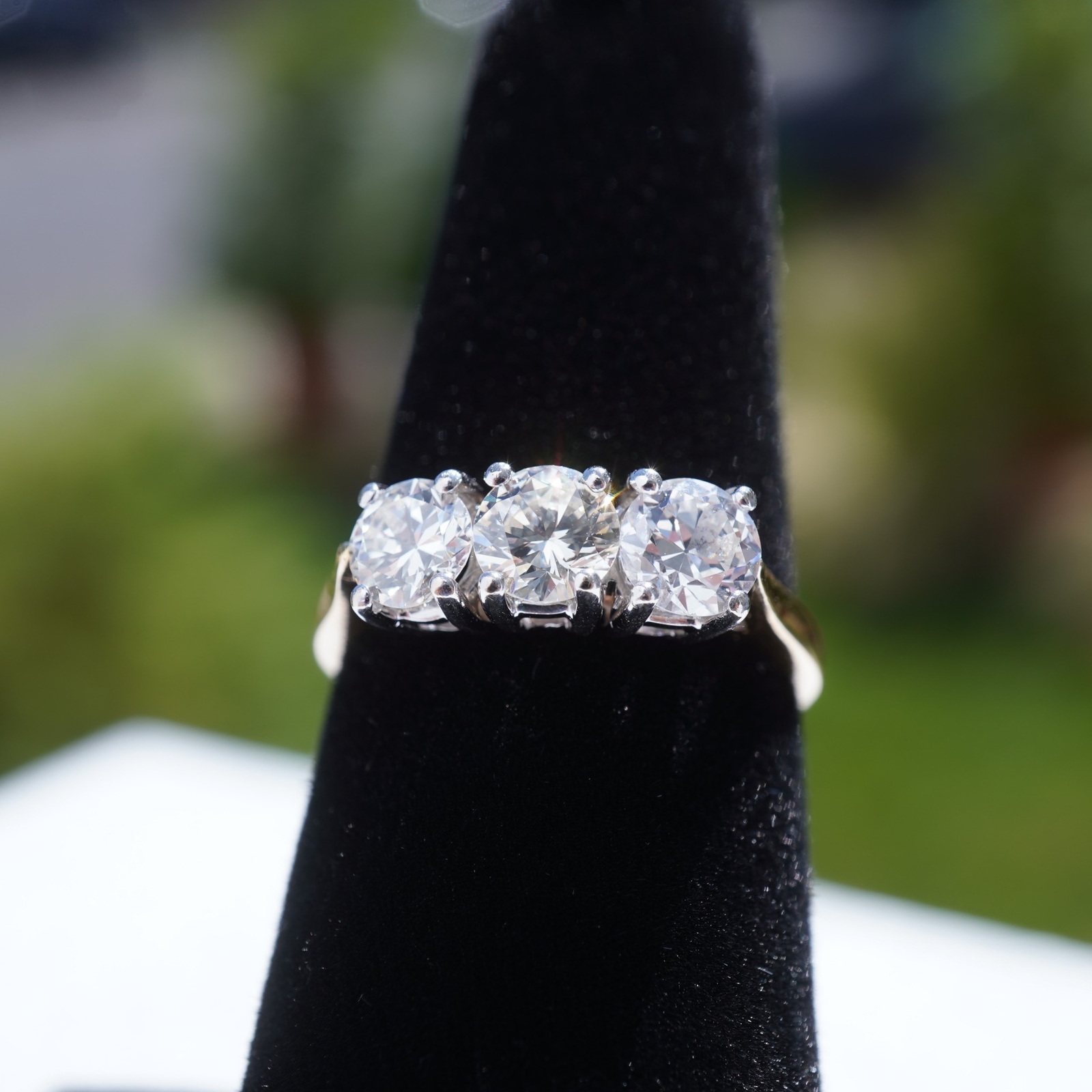 Dazzling 14k Two Tone Solid Gold Diamond Ring - F… - image 3