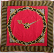 -MUST DE CARTIER 100% silk vintage scarf scarf 86 x 88 cm