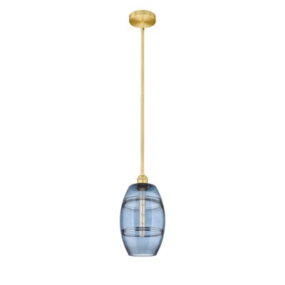Innovations 616-1S Vaz 1Lt 8'' Stem Mini Pendant, Gold/Blue - 616-1S-SG-G557-8BL