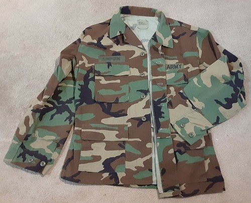 Vintage US ARMY Woodland Camo Field Jacket *American Apparel* (Sz Medium Short) - Picture 4 of 8