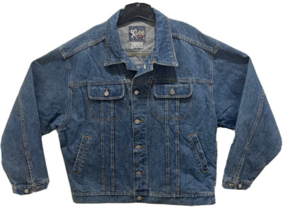 Vintage Lee Sport Denim Jacket XL Plank Road Brewery Roadie Blue Jean Milwaukee