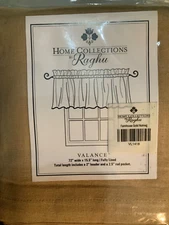 NEW FARMHOUSE LINED NUTMEG COLOR VALANCE, HOME COLLECTIONS BY RAGHU  72”Wx15.5”L