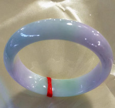 Real Natural Grade AAA Ice purple Burmese Jade jadeite bracelet 57mm