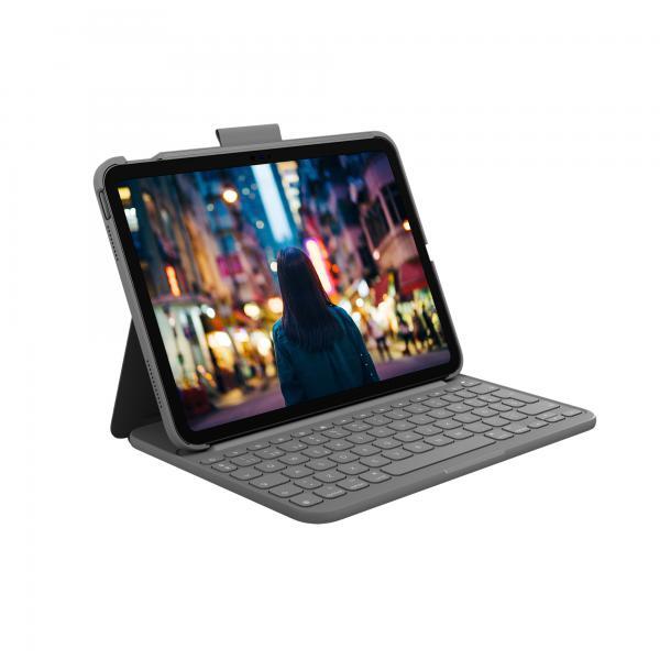 Logitech Slim Folio QWERTY Spagnolo Bluetooth Grigio (SLIM FOLIO FOR IPAD [10TH