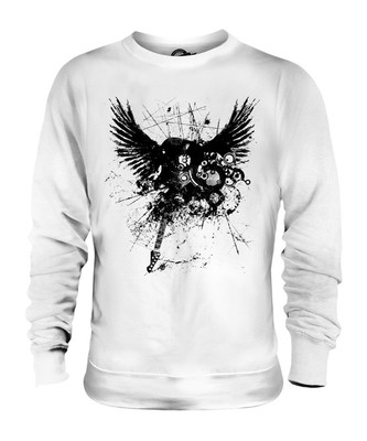 GRUNGE ELECTRIC GUITAR TATTOO UNISEX PULLOVER SWEATER MENS WOMENS