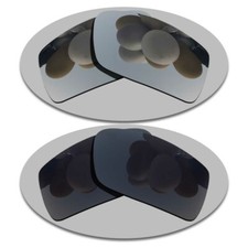 Silver Black Anti-Scratch Lenses Replacement For-Oakley DOUBLE EDGE Polarized