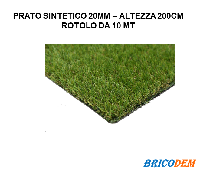Prato Sintetico Erba Finta Artificiale Calpestabile 20 mm Tappeto Verde 2x10 mt