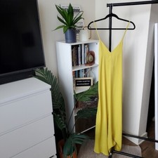 Fashion Nova Yellow Fit and Flare Maxi Dress