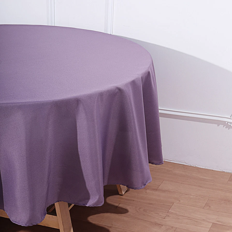 10 Amethyst 90" ROUND POLYESTER TABLECLOTHS Wholesale Wedding Party Supplies - Image 3 of 4