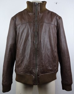 Veste Bomber En Cuir Serge Pariente Vintage Camel - Taille 2XL (convient M/L Femme), Occasion Parfait état