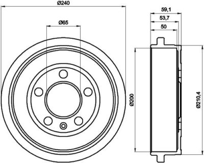 TEXTAR Bremstrommeln für Audi, Seat, Skoda, VW HINTEN