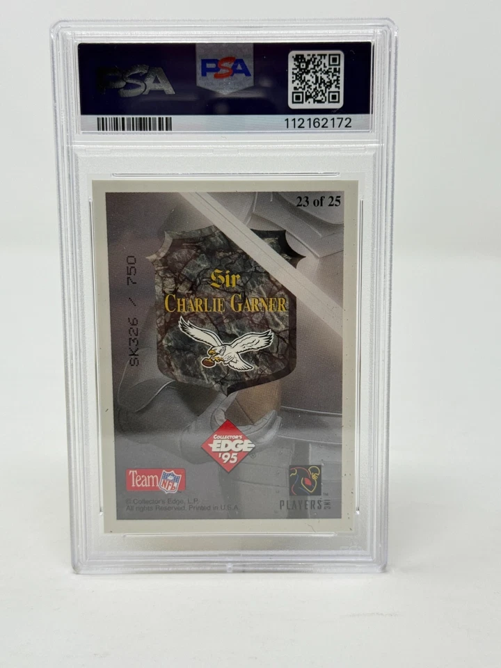 1995 EXCALIBUR 22K #23 GOLD SHIELD-SILVER PRISM CHARLIE GARNER PSA 9 /750 - Image 2 of 2
