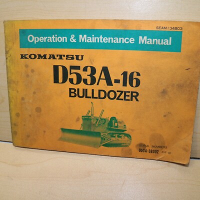 KOMATSU D53A-16 Tractor Crawler Operation Maintenance Manual book operator guide