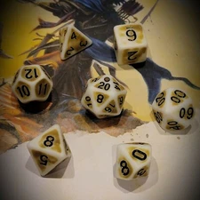 Desert Bone 7 Dice Set - Poly RPG DnD Dungeons Dragons d20 AD&D