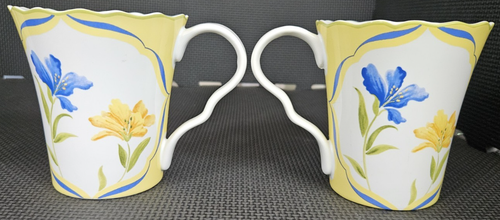 (4) 222 Fifth PTS French Garden Mugs Scalloped Rims. 4". FREE SHIPPING - Picture 5 of 15