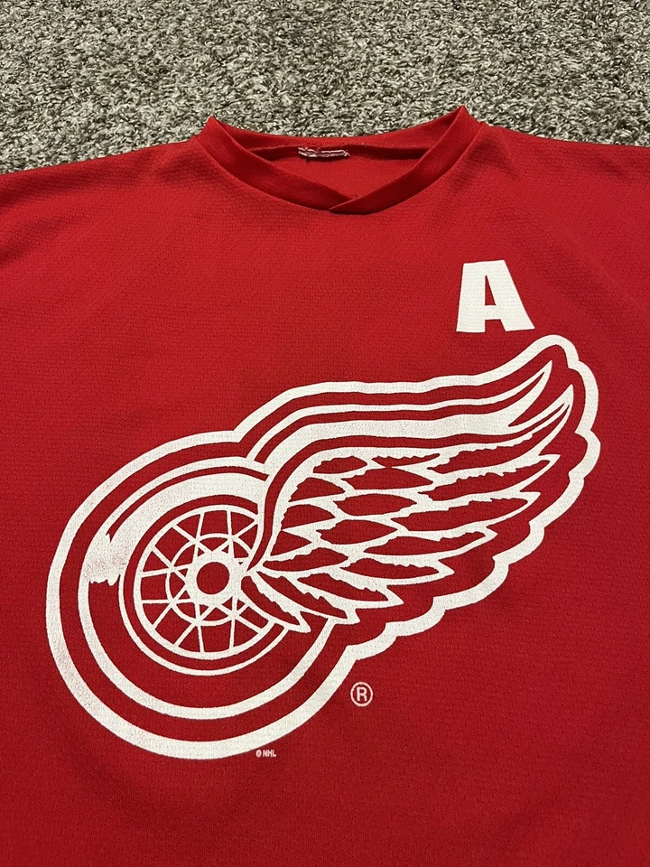 Camiseta deportiva de hockey vintage de los 90 Detroit Red Wings Sergei Fedorov CCM talla XL rara de colección Foto 3 de 4
