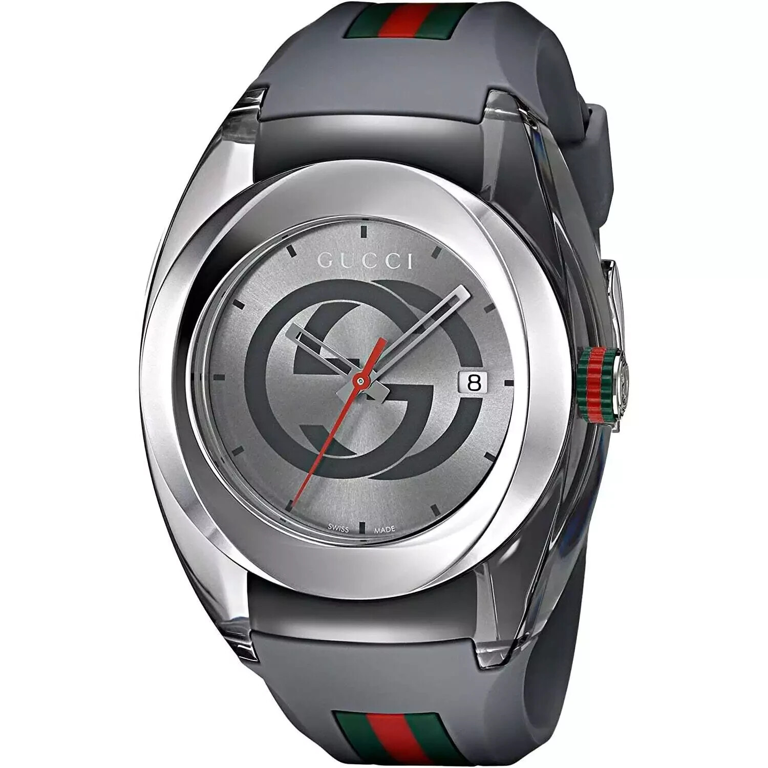 Gucci Sync XXL YA137109 Gray Rubber Strap Mens Watch-image